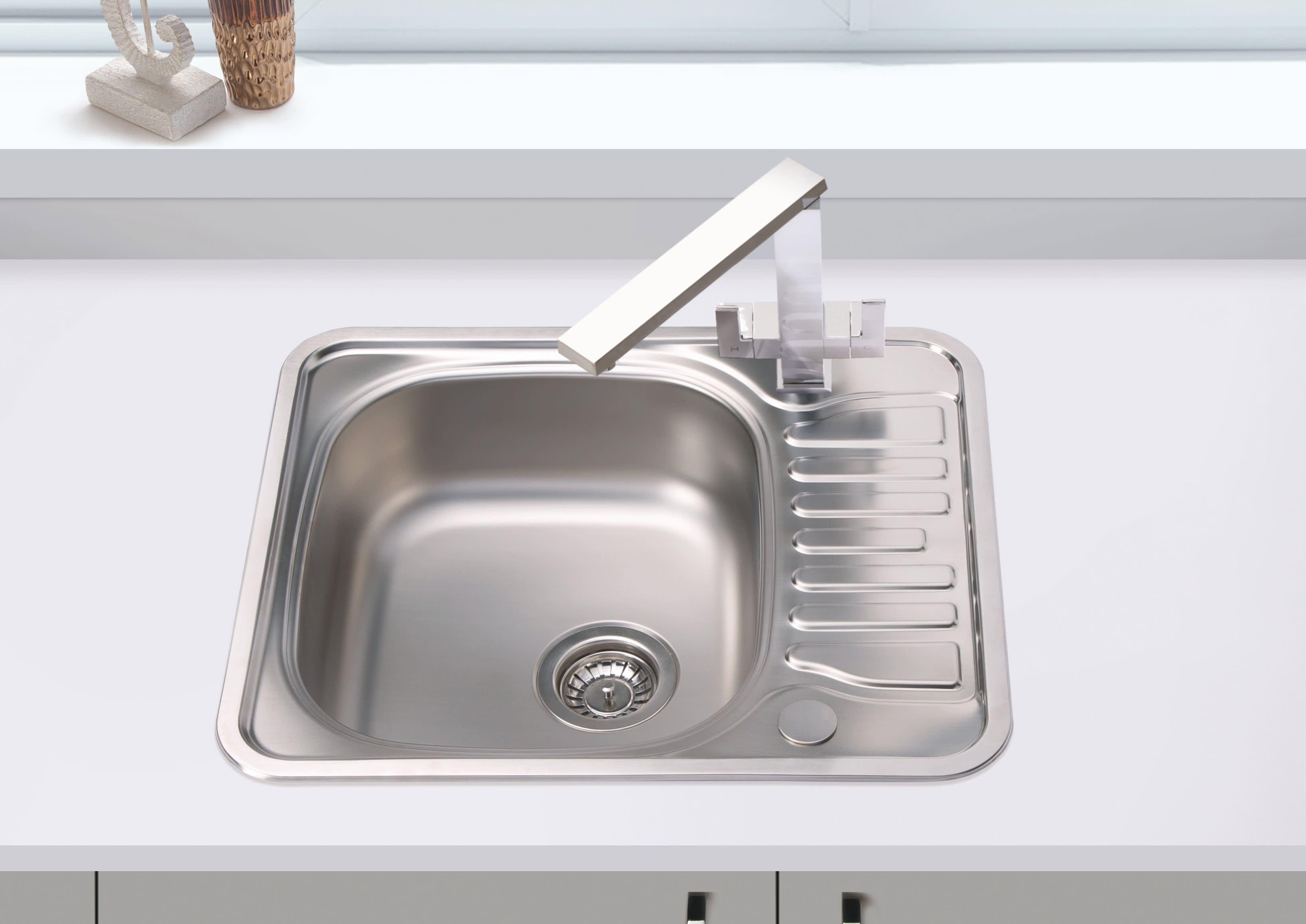 Bormio Stainless Steel Sink Compact Lifestyle