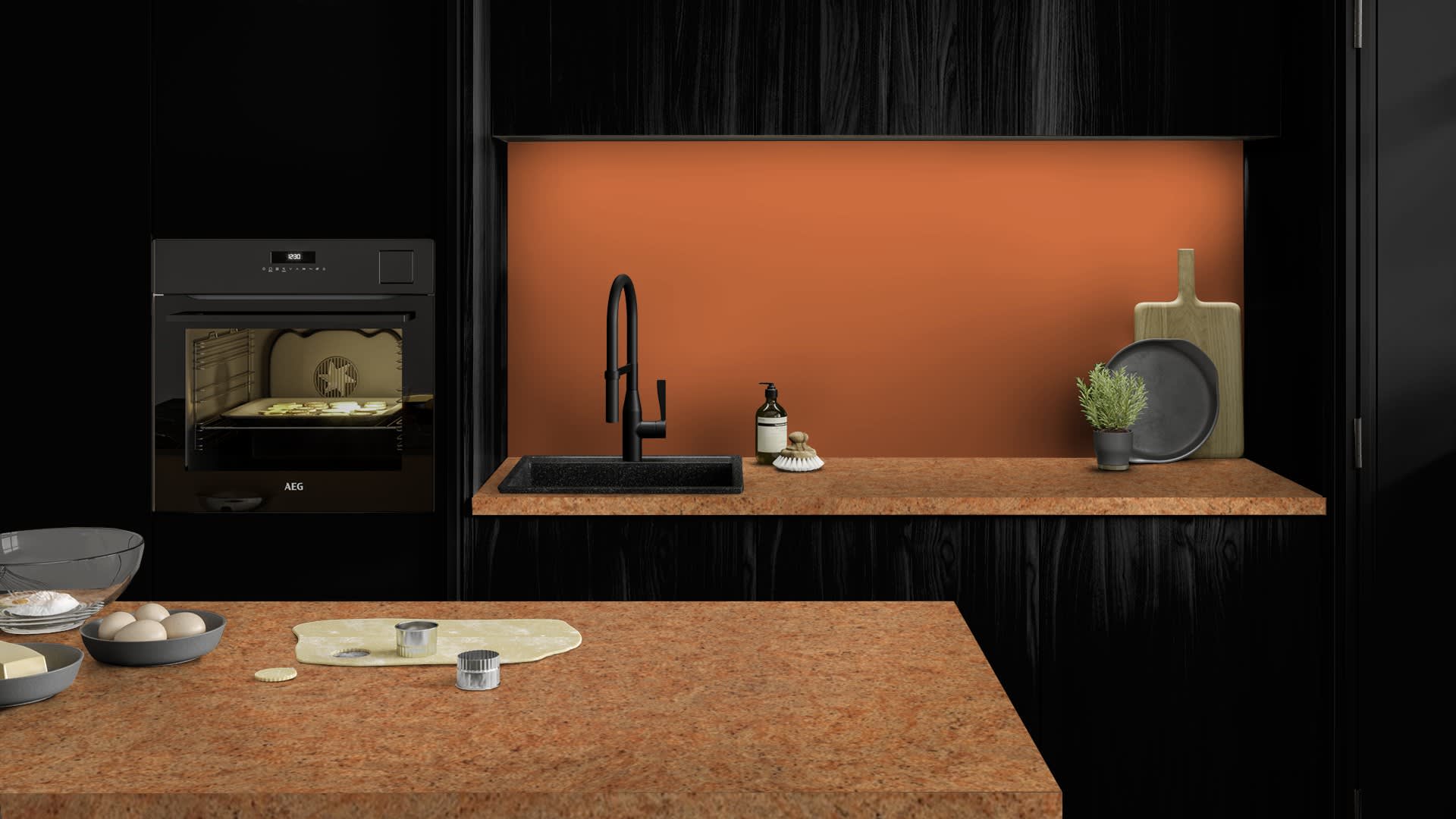 Peruvian Orange Splashback Lifestyle Wide