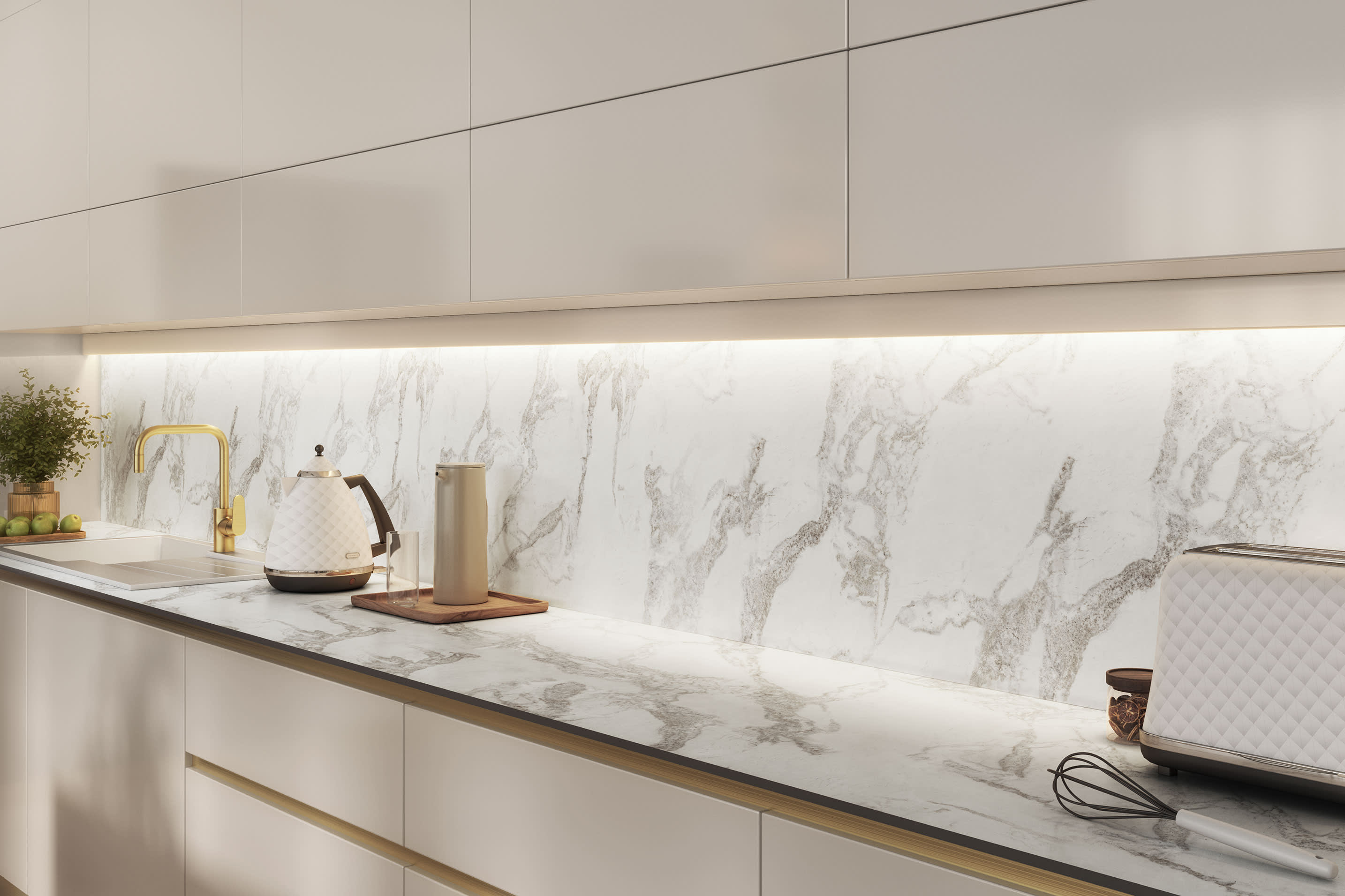 Winter Marble Compact Laminate Lifestyle Splashback