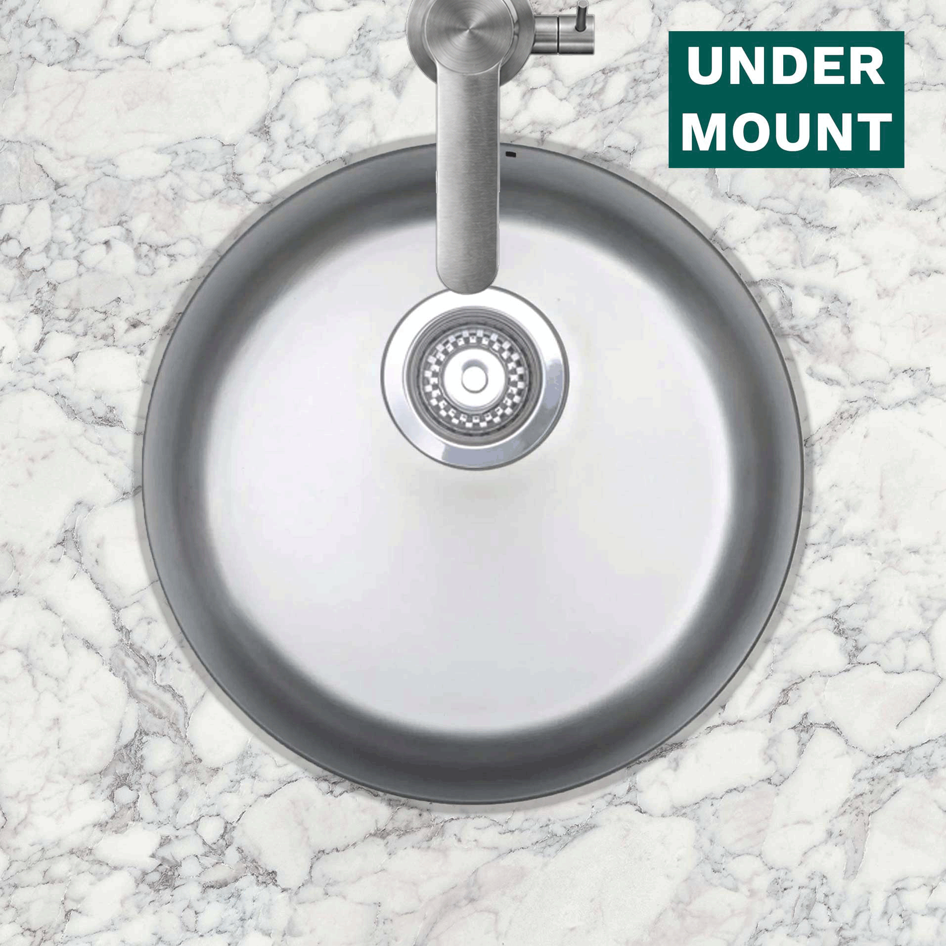 Circular Stainless Steel Sink Lifestyle (Undermount)