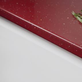 Red Sparkle Andromeda Laminate Worktop Edge with Herbs