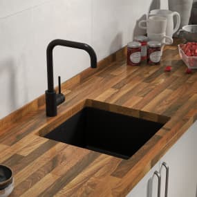 Vico 1 bowl undermount black sink hover