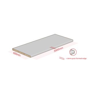 3050mm Laminate Worktop One Post-Formed Egde