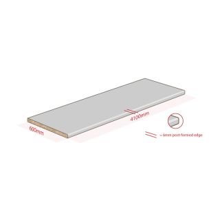 4100mm Laminate Worktop One Post-Formed Edge