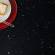 Black sparkle laminate worktop swatch with cream sponge dessert