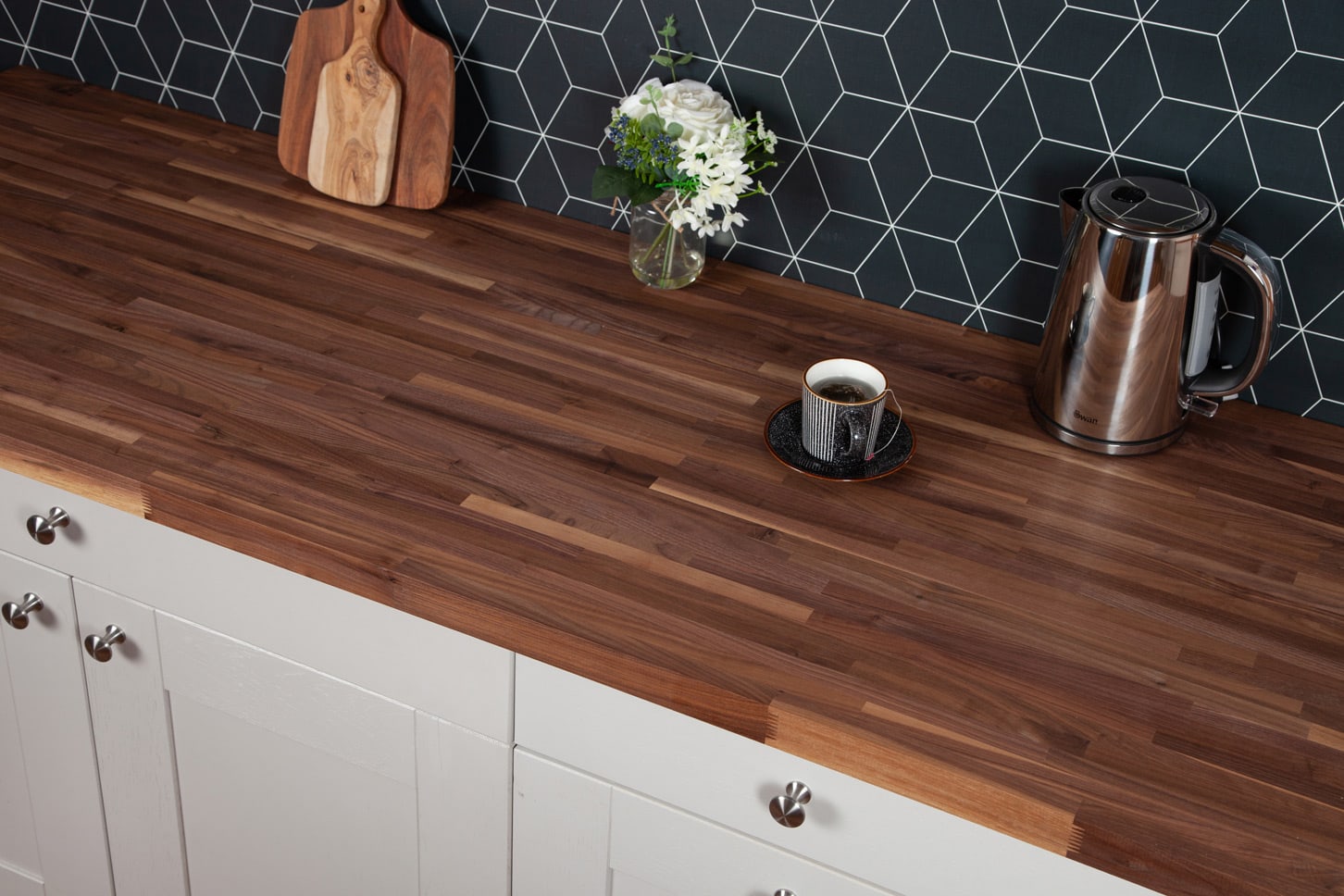 Narrow Stave Black American Walnut Worktops Worktop Express