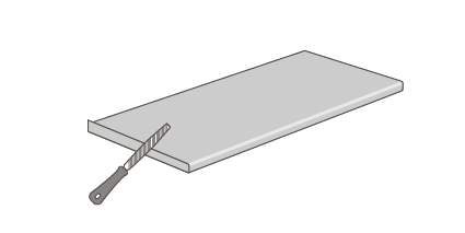 Use a fine-toothed file to smooth the edge until flush with the worktop.