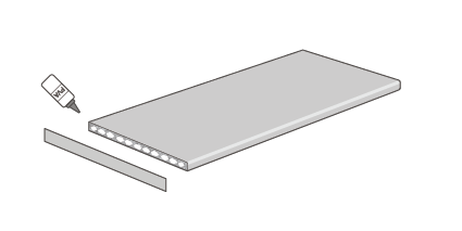 Edging can be attached by applying PVA adhesive - or an all-purpose contact adhesive such as Evo-Stik or Bostik - directly to the fibreboard edge.