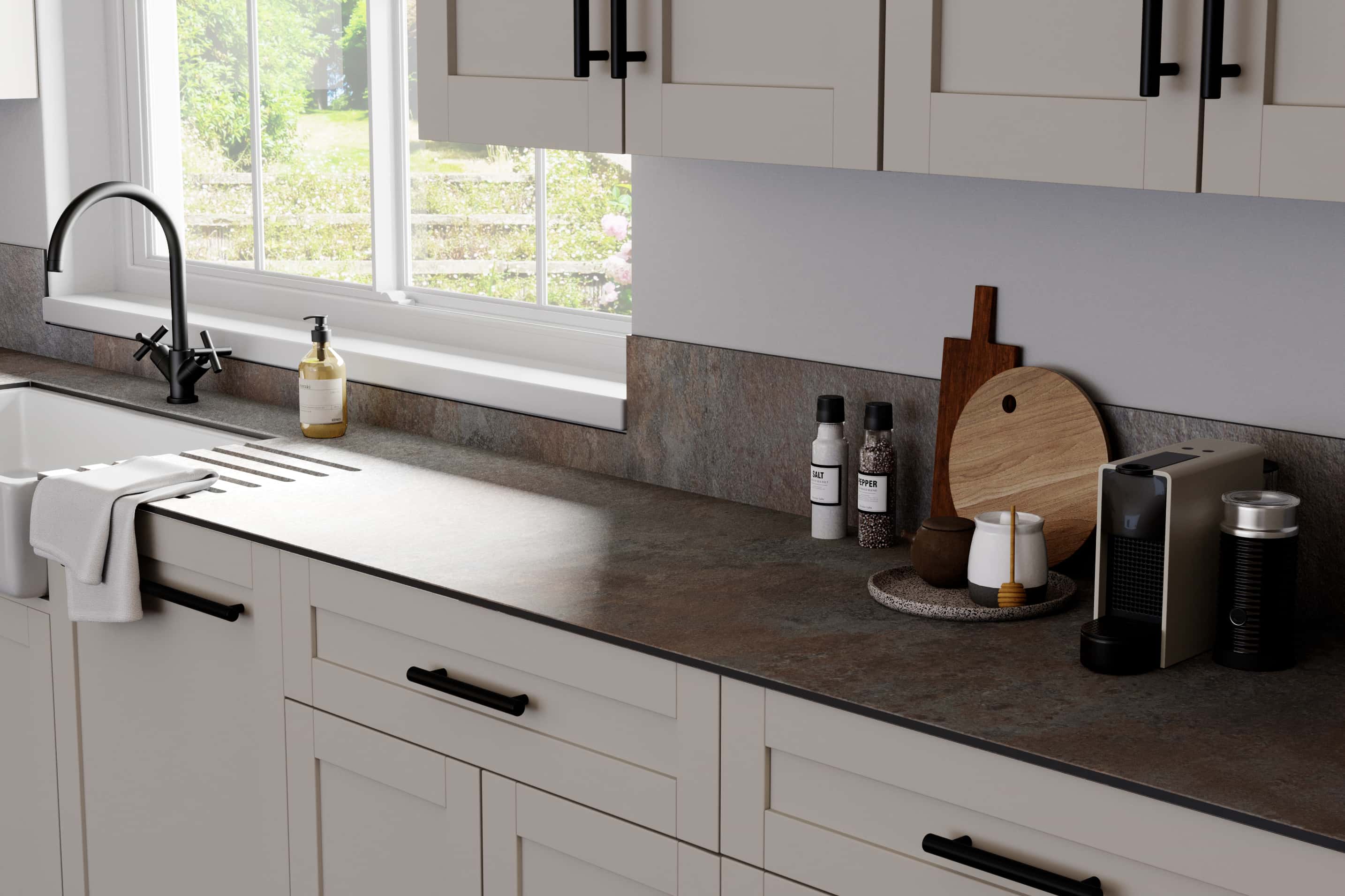 Iron Ore Compact Laminate Worktops - 3m x 645 x 12mm, additional view