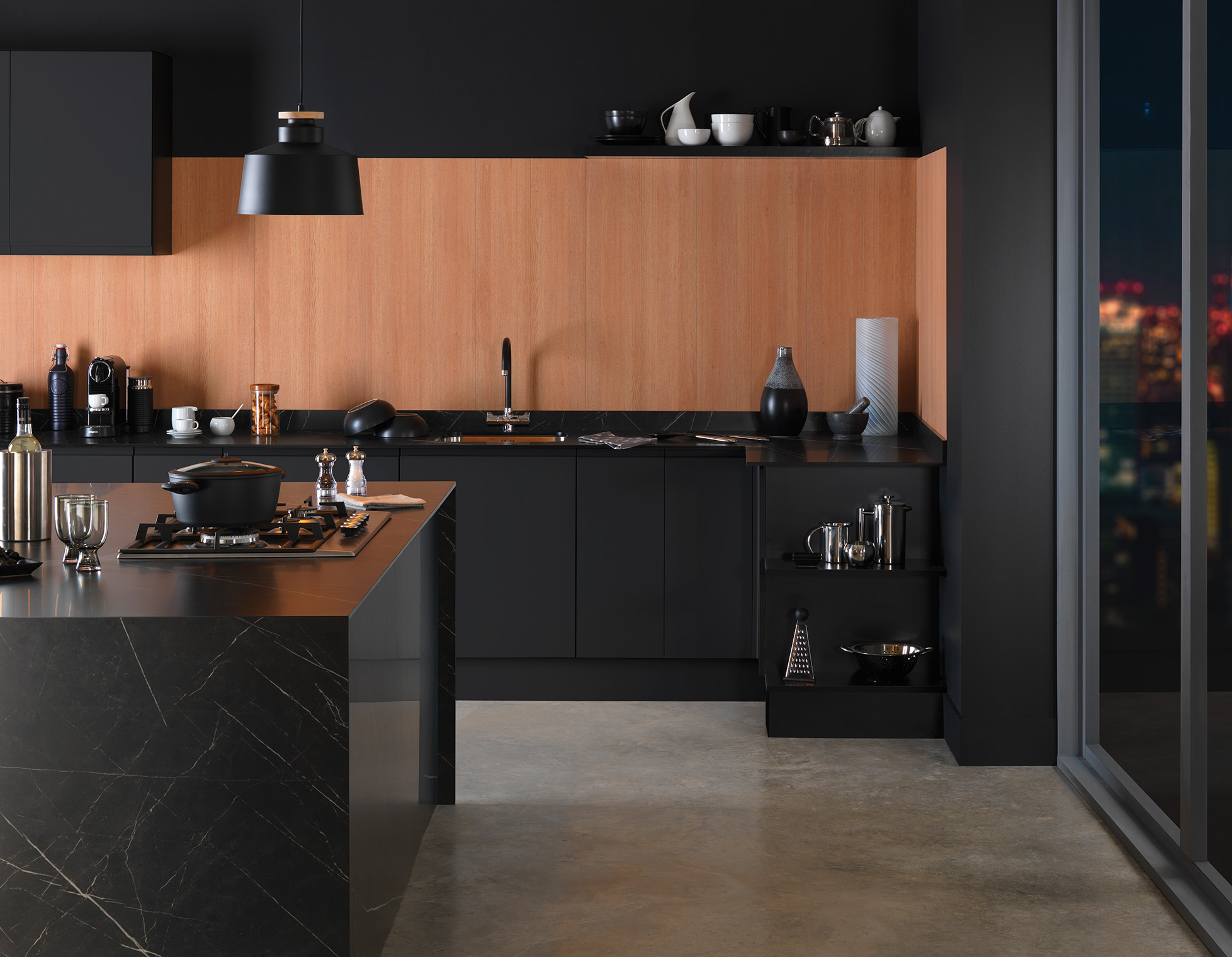 Aria Nero Grafite Compact Laminate Worktops - 3.6m x 900 x 12mm, additional view