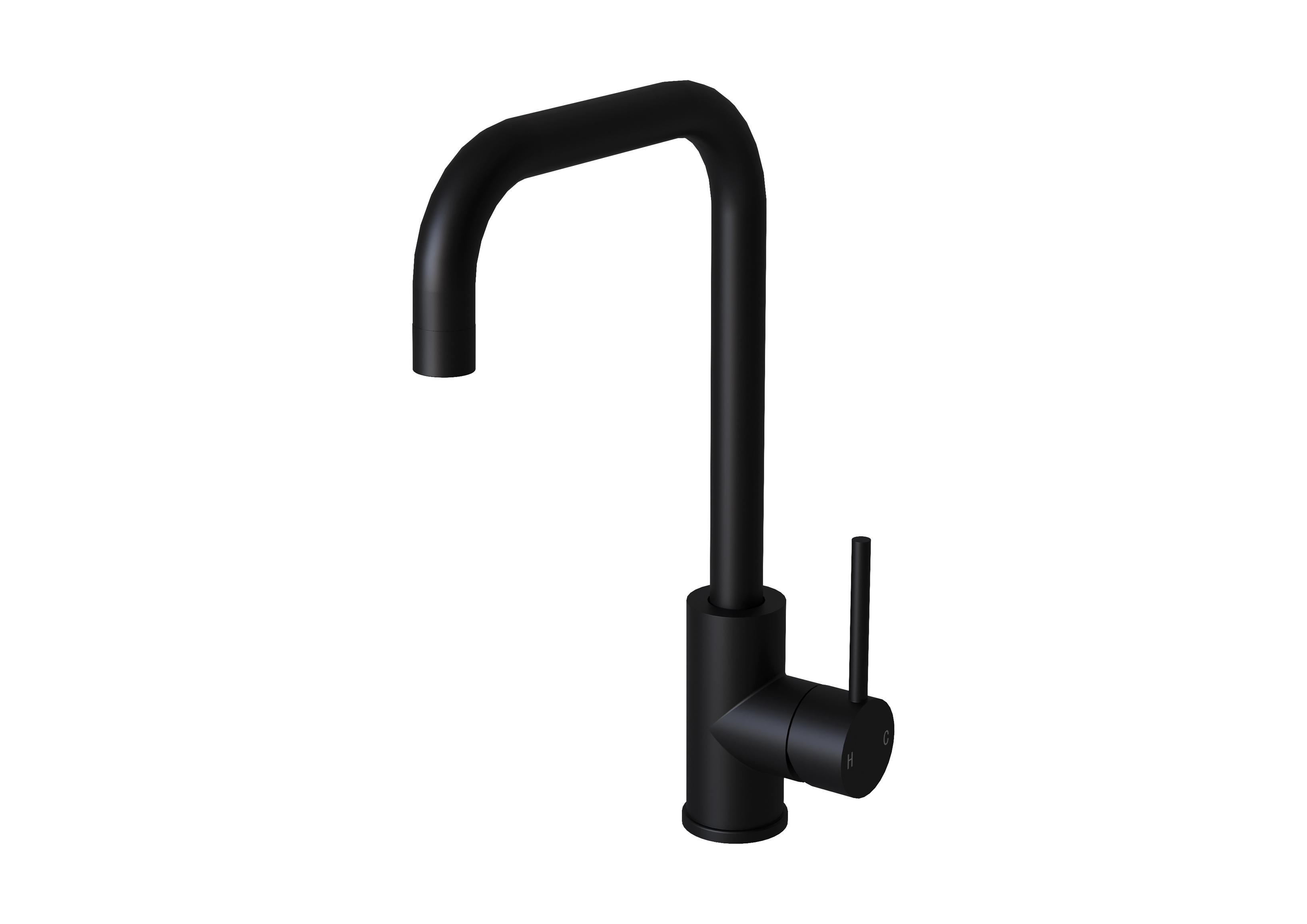 Magra Side Lever Matt Black Square Tap Worktop Express