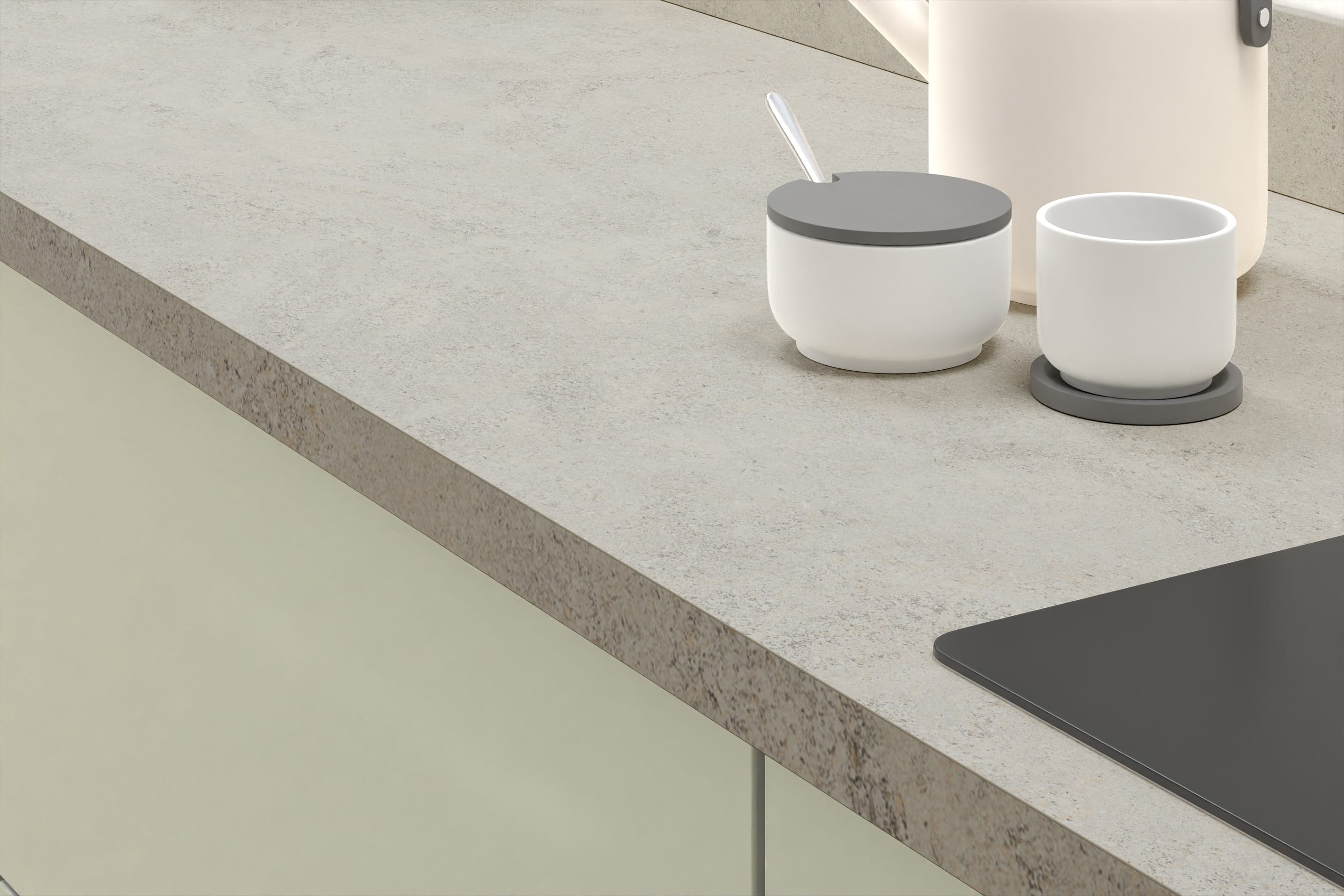 Light Sandstone Laminate Worktops - 3m x 635 x 39mm, additional view