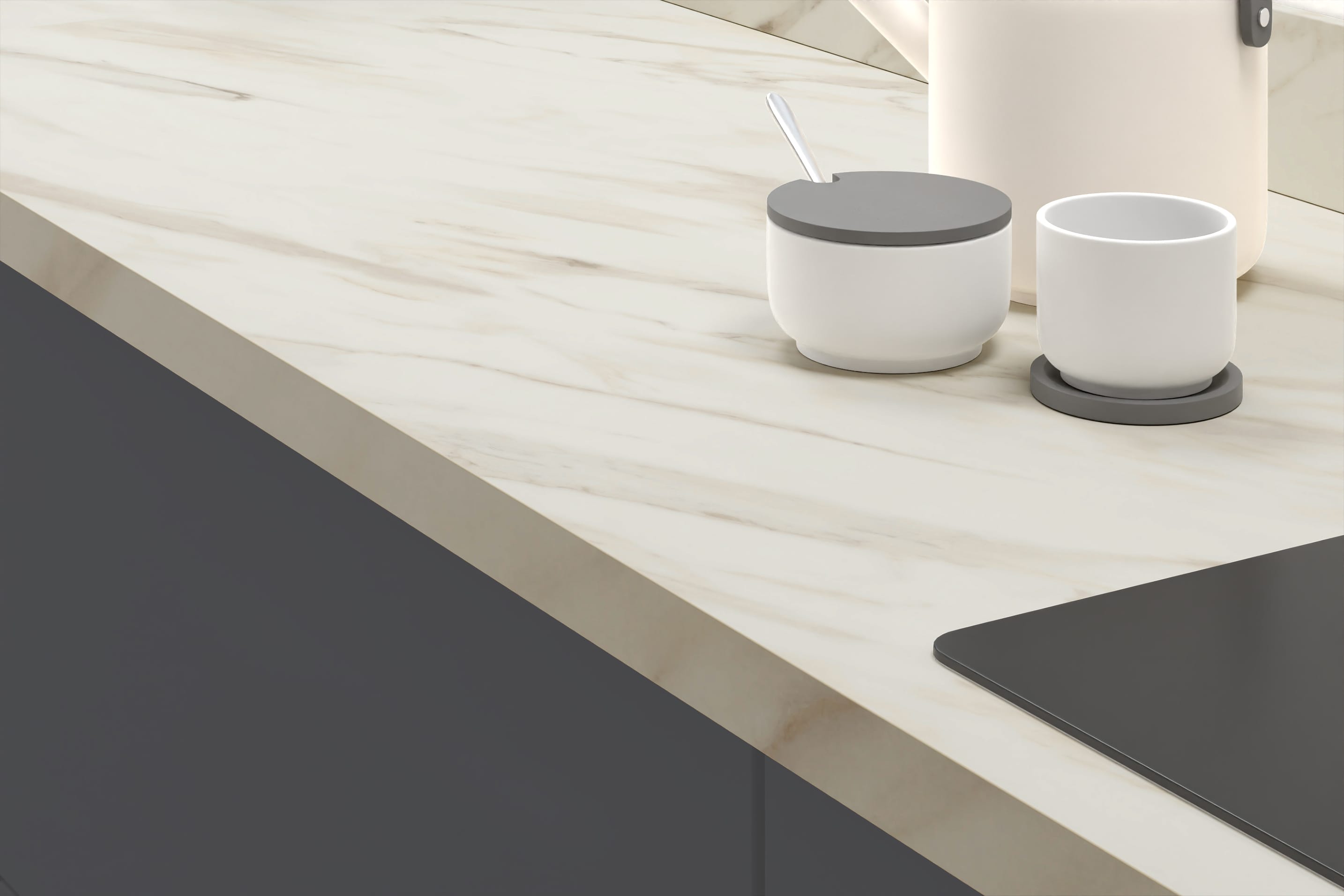 Classic Marble Laminate Worktops - 3m x 635 x 39mm, additional view
