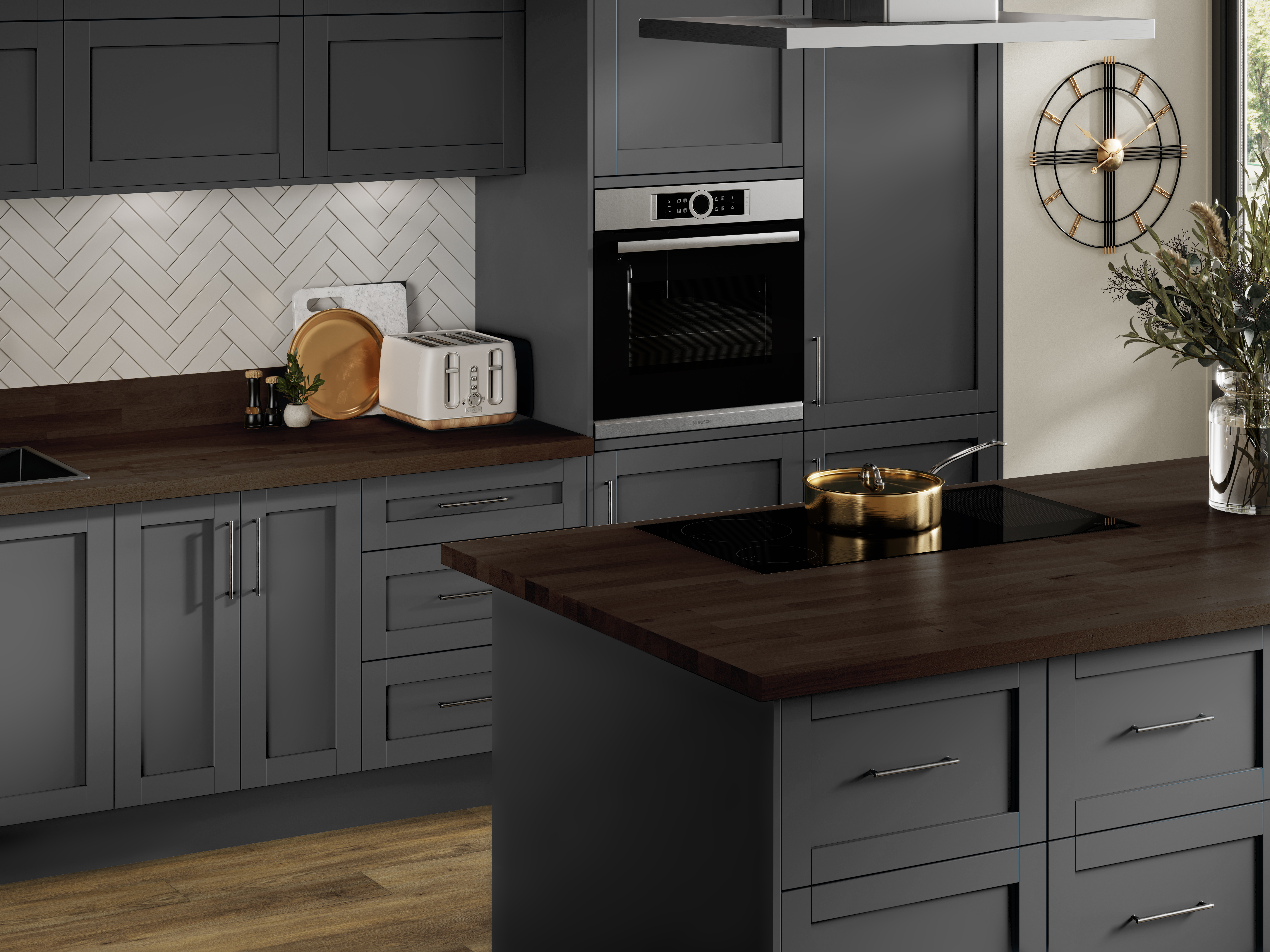 De Terra Black Stained Oak Worktops - 2m x 635 x 40mm