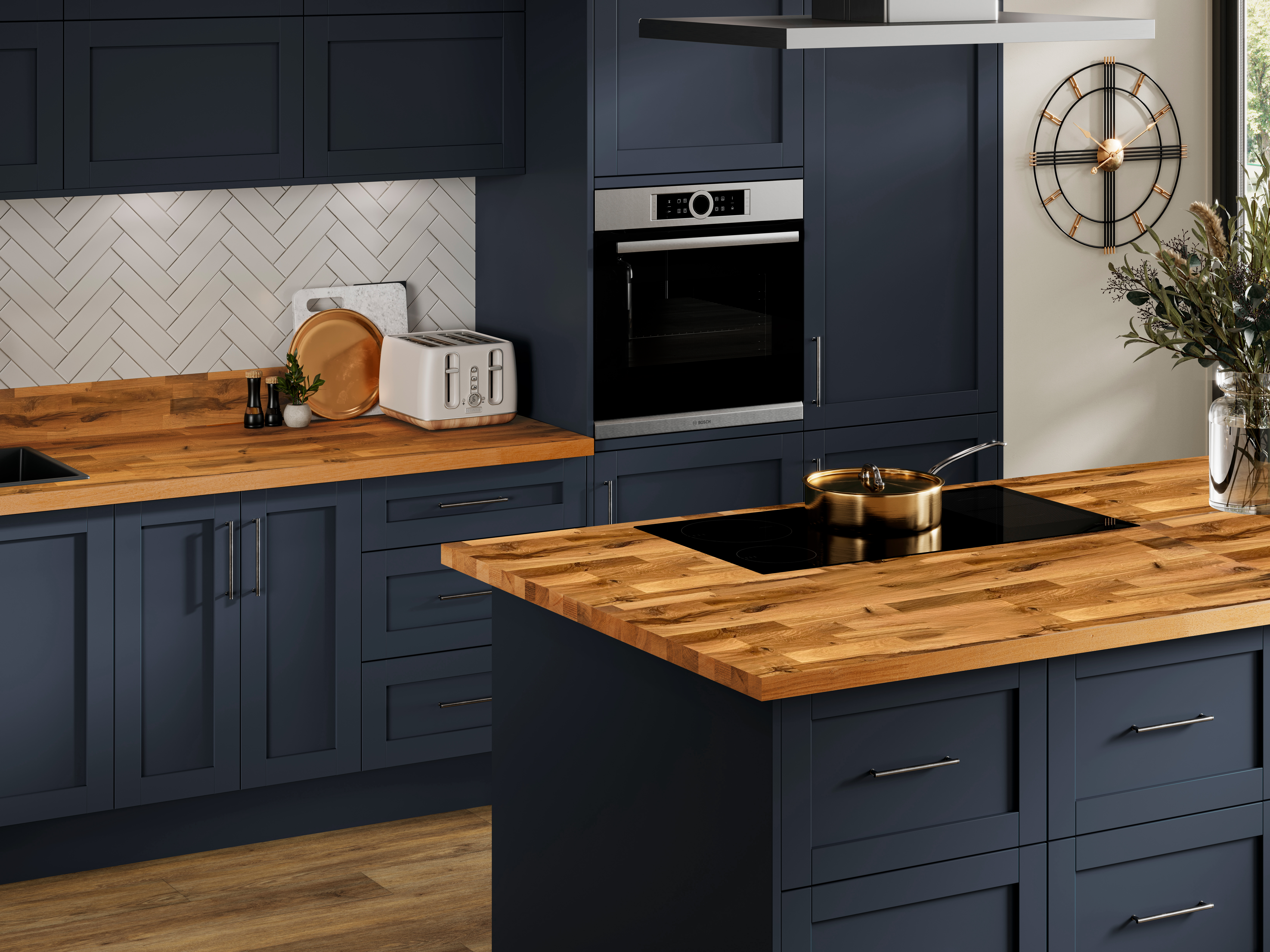 De Terra Rustic Oak Worktops - 2m x 720 x 40mm, additional view