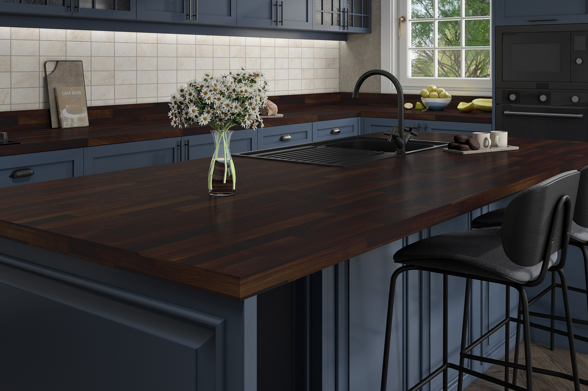 Santiago Walnut Laminate Worktops - 3m x 635 x 39mm