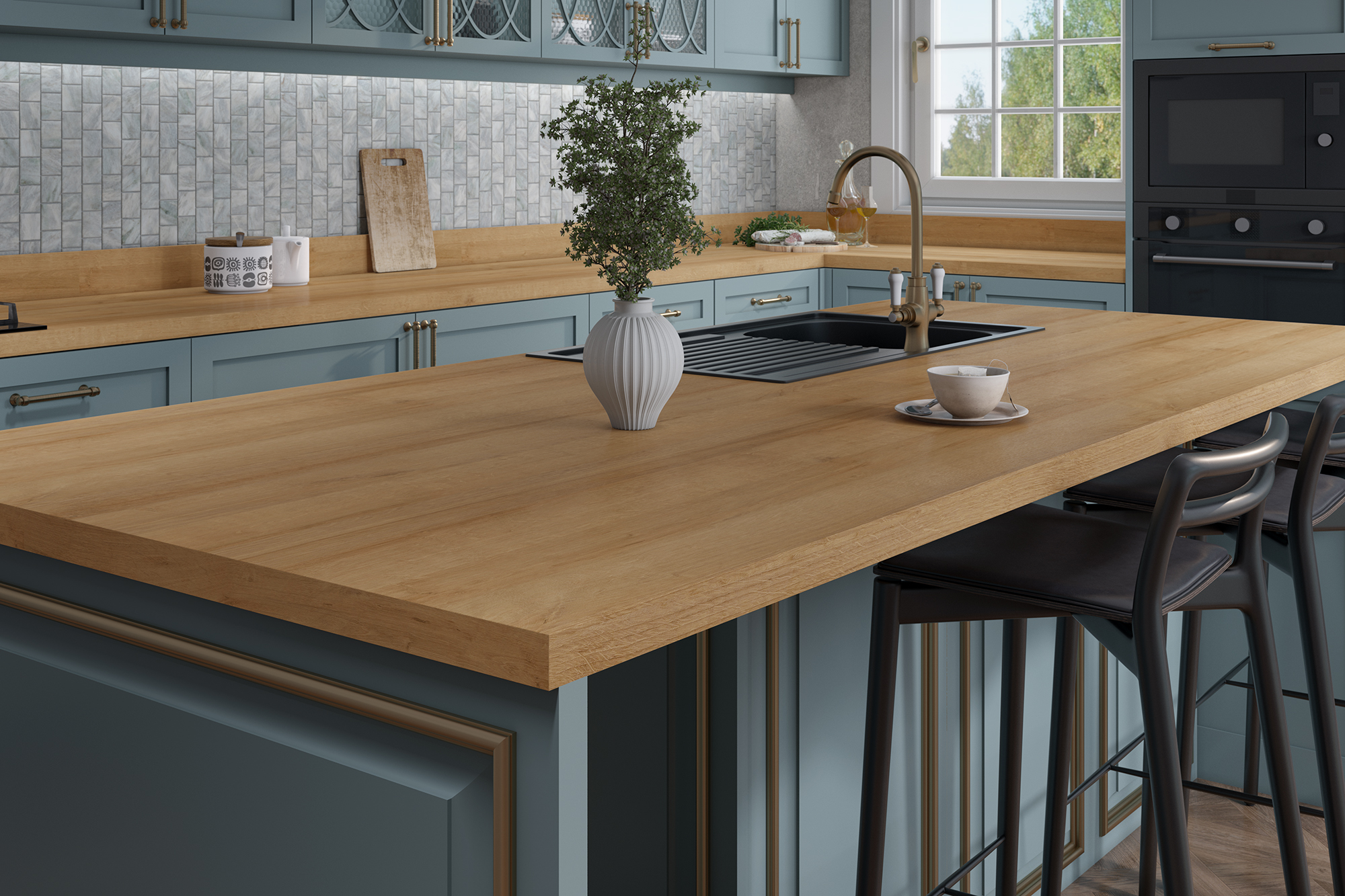 Sherwood Oak Luxury Laminate Worktops - 3m x 635 x 39mm