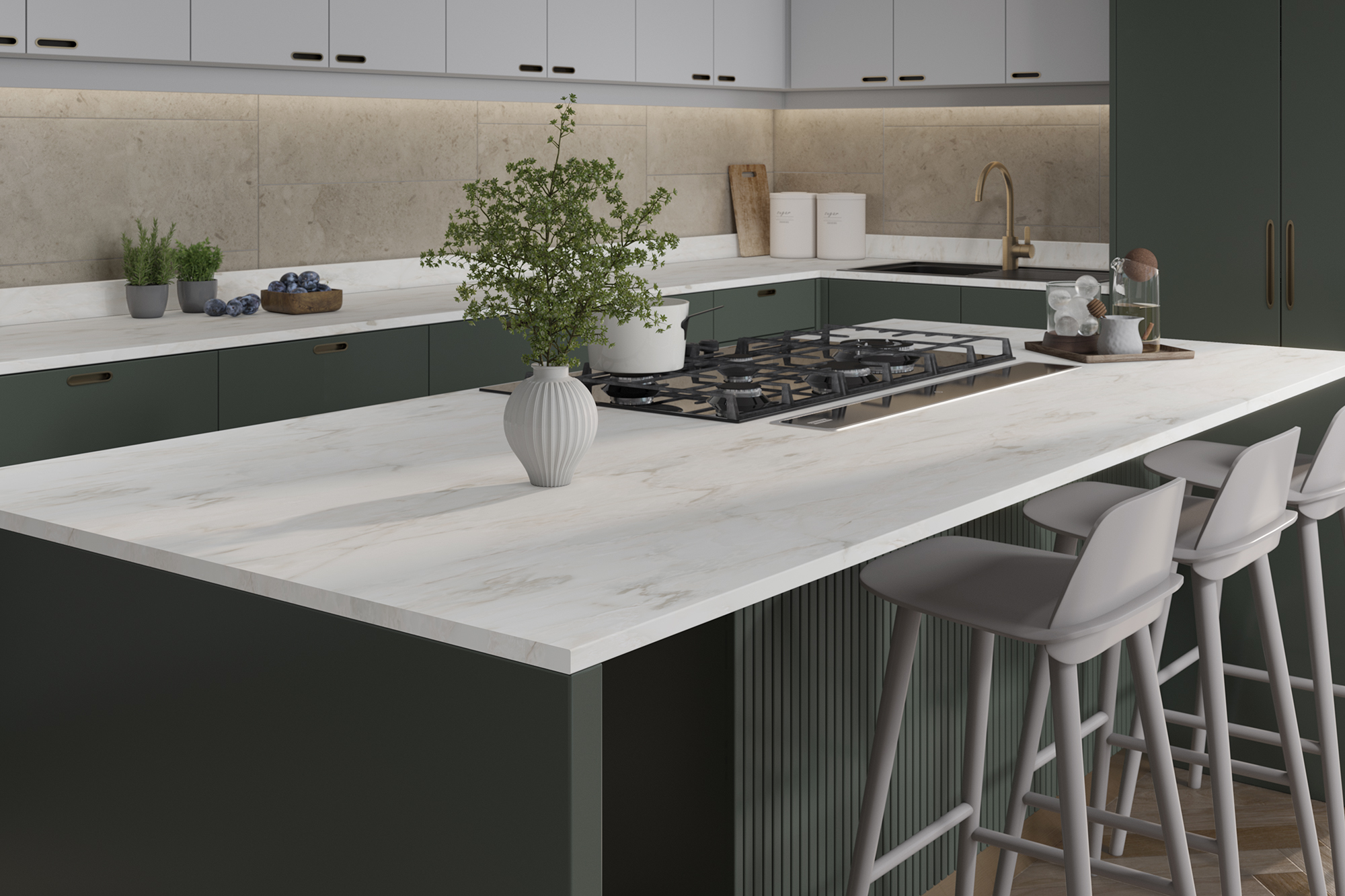 Getalit Onyx Alba Laminate Worktops - 3m x 635 x 23mm, additional view