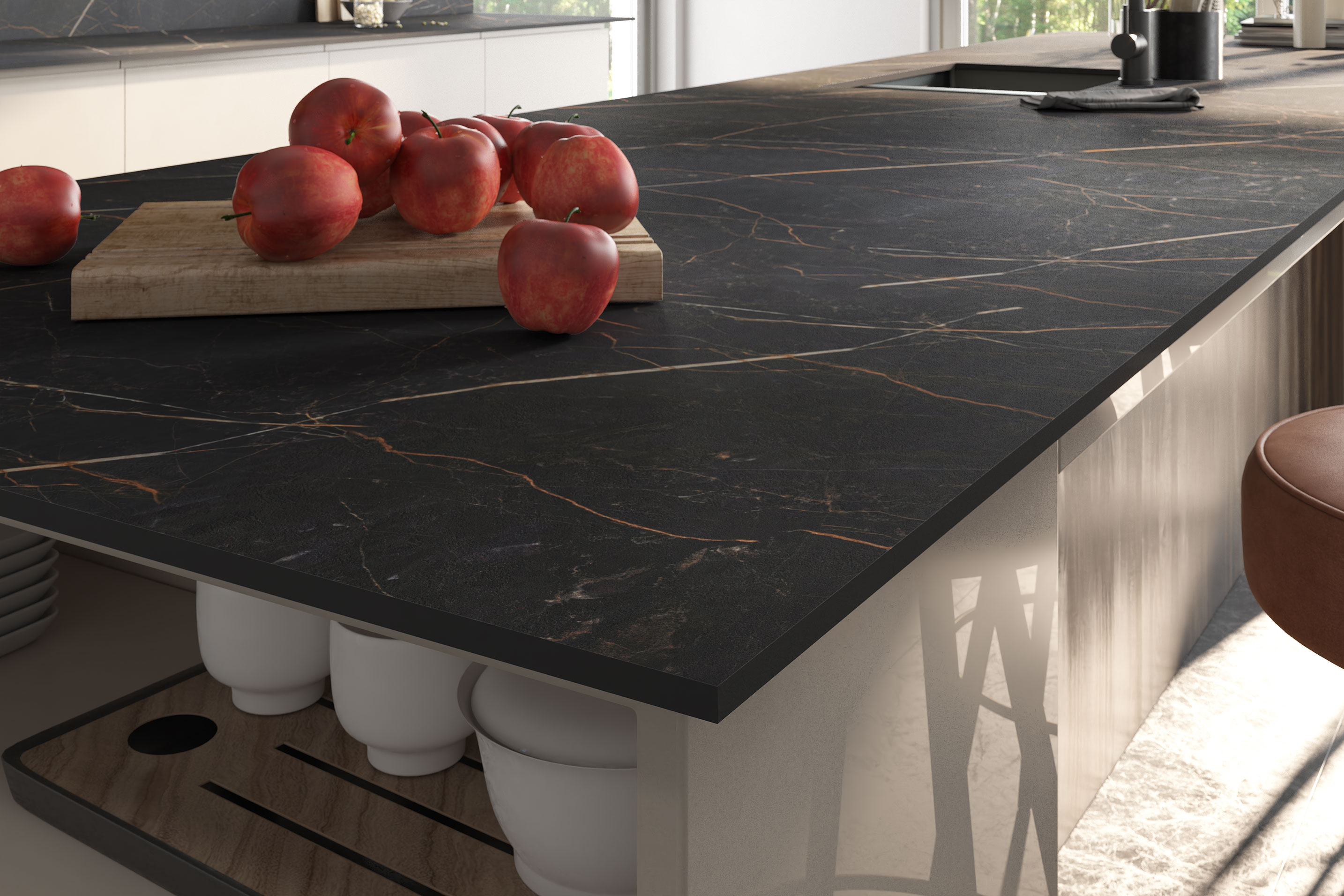 Shadow Marble Compact Laminate Worktops - 3m x 645 x 12mm