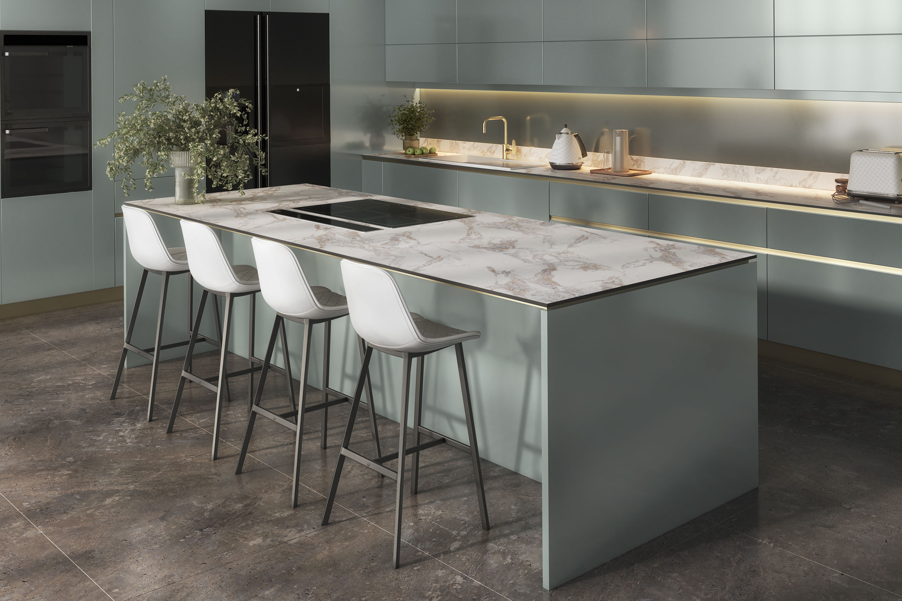 Winter Marble Compact Laminate Worktops - 3m x 645 x 12mm, additional view