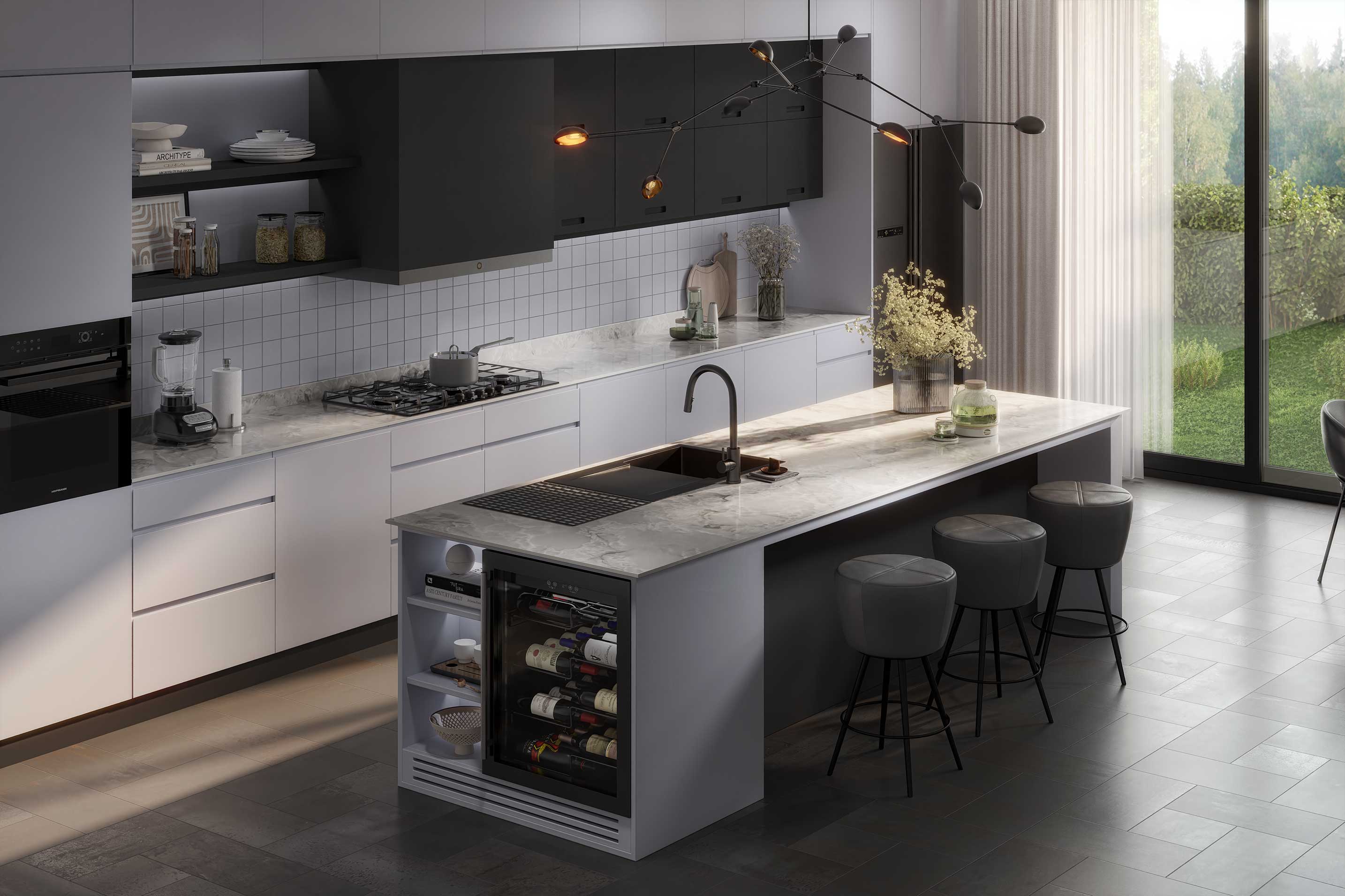 Porcelain Onyx Compact Laminate Worktops - 3m x 645 x 12mm