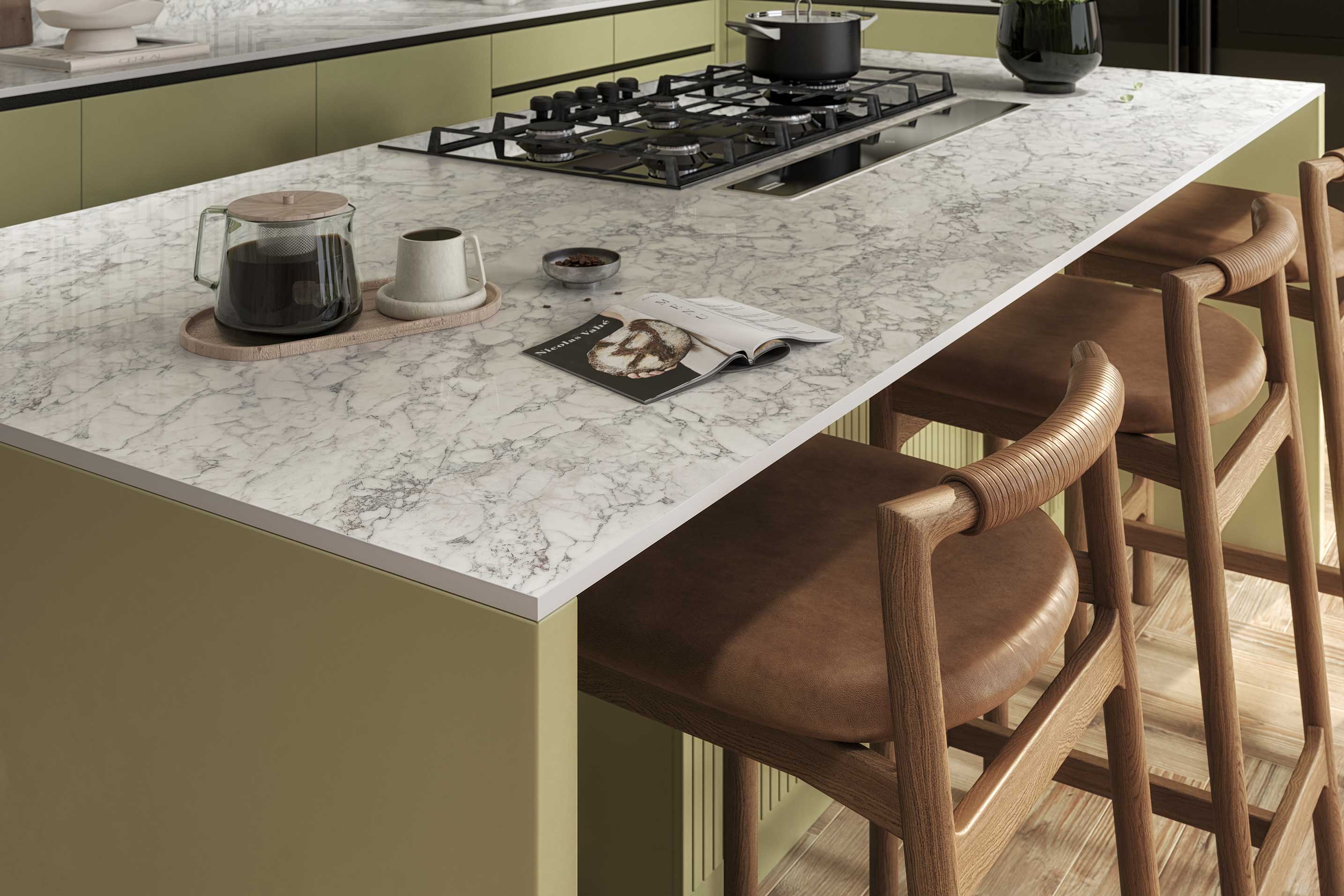 Ethereal Marble Compact Laminate Worktops - 3m x 645 x 12mm