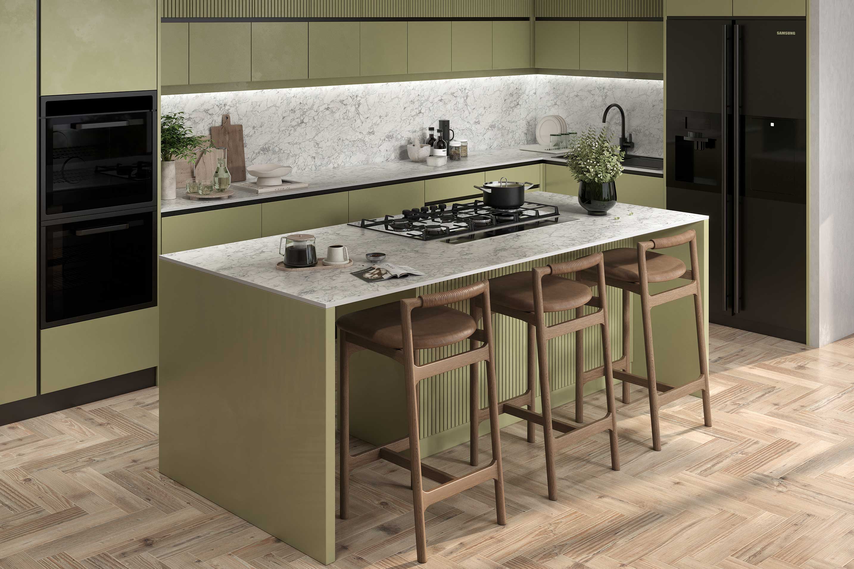 Ethereal Marble Compact Laminate Worktops - 3m x 645 x 12mm, additional view