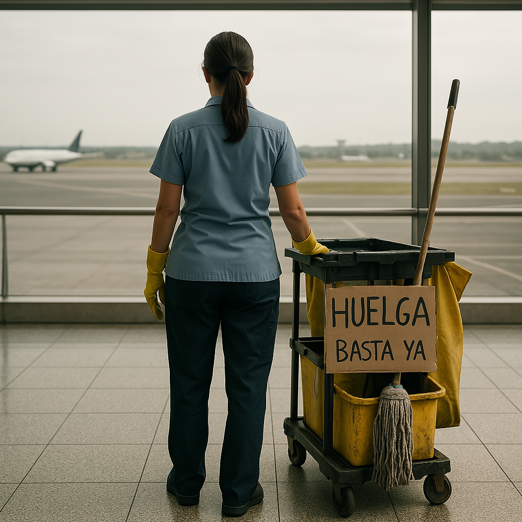 Huelga indefinida en la limpieza del Aeropuerto de Barajas: las limpiadoras lo han dicho claro