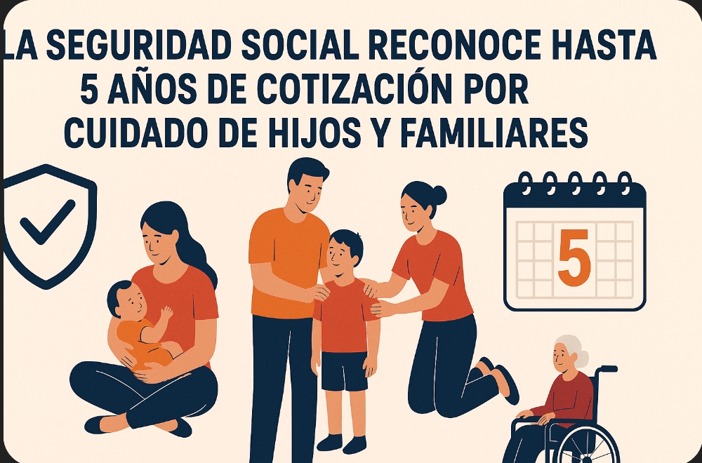 La Seguridad Social reconoce hasta 5 años de cotización por cuidado de hijos y familiares