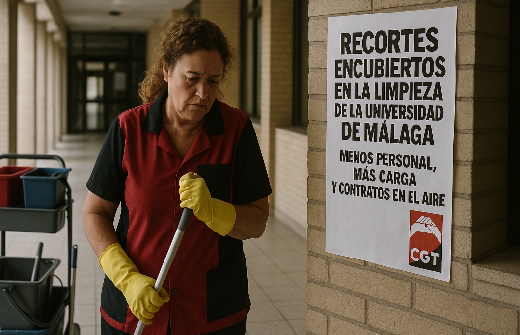 La limpieza en la Universidad de Málaga, al límite: recortes encubiertos y derechos en juego