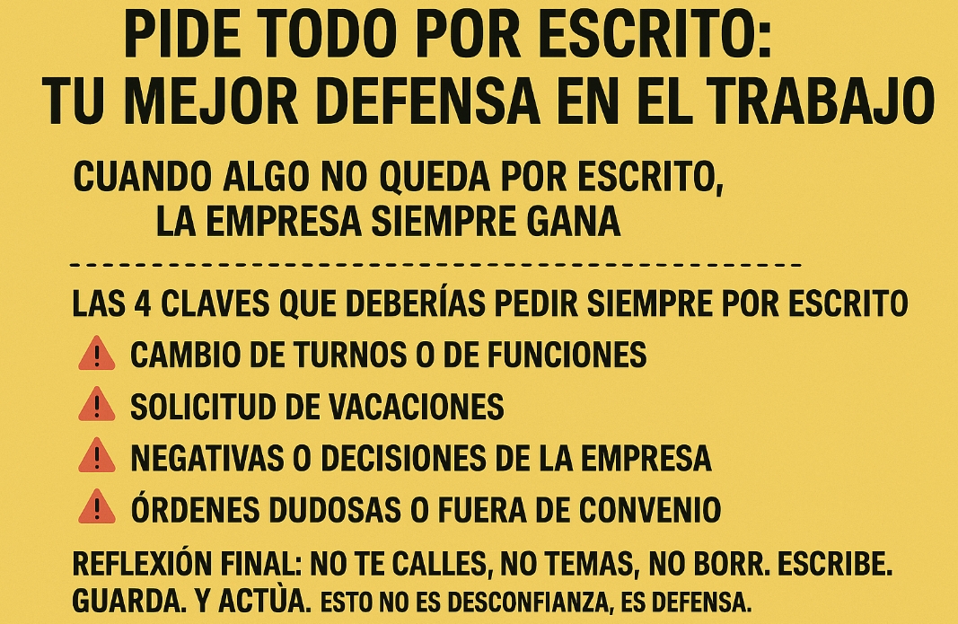 Pide todo por escrito: tu mejor defensa en el trabajo