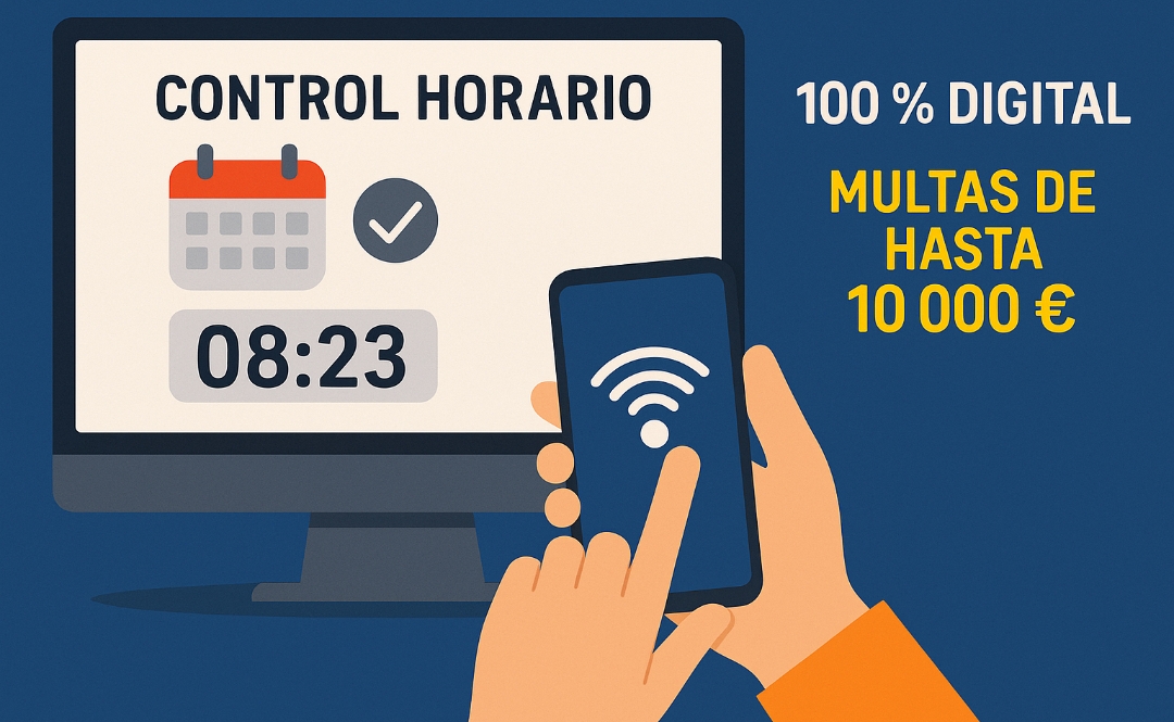 Control horario 100 % digital: adiós al fichaje en papel y multas de hasta 10 000 € por trabajador