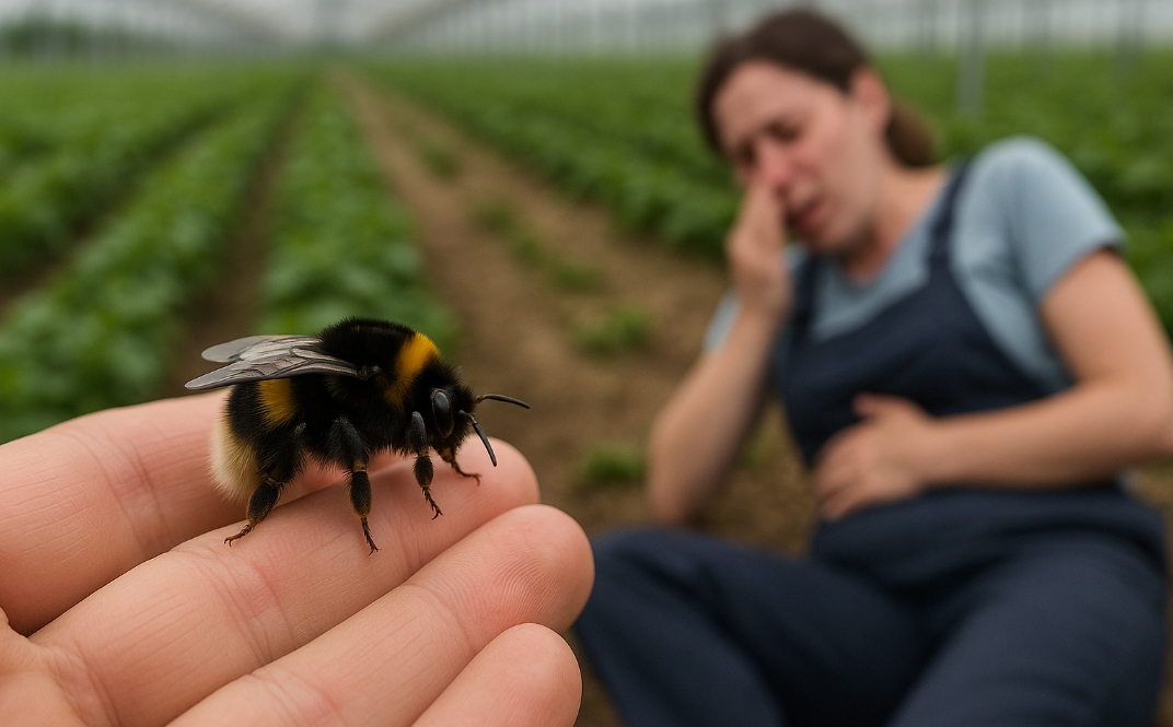 Picadura de abejorro: incapacidad total para una peón agrícola en Murcia