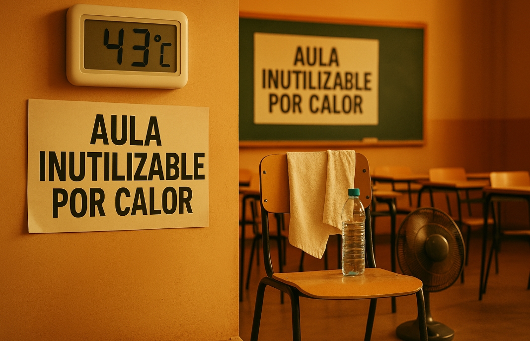 Aulas y oficinas a 30-43 °C en Ourense: los sindicatos exigen medidas ya
