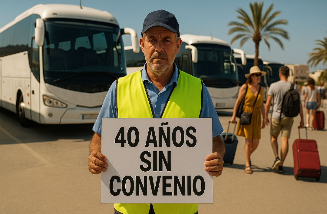 Nueva huelga de autobuses en Ibiza: paros de 24 h los días 18, 21 y 23 de julio