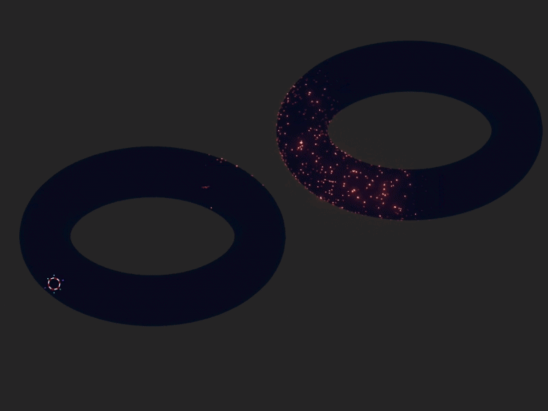 Wave jumping across gap between joined meshes