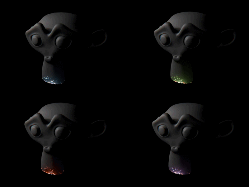 Four color presets and custom color control