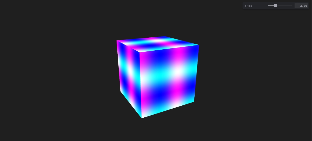 色が時間で変化する立方体