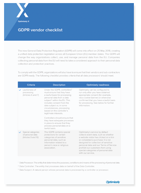 GDPR Vendor Checklist shadow
