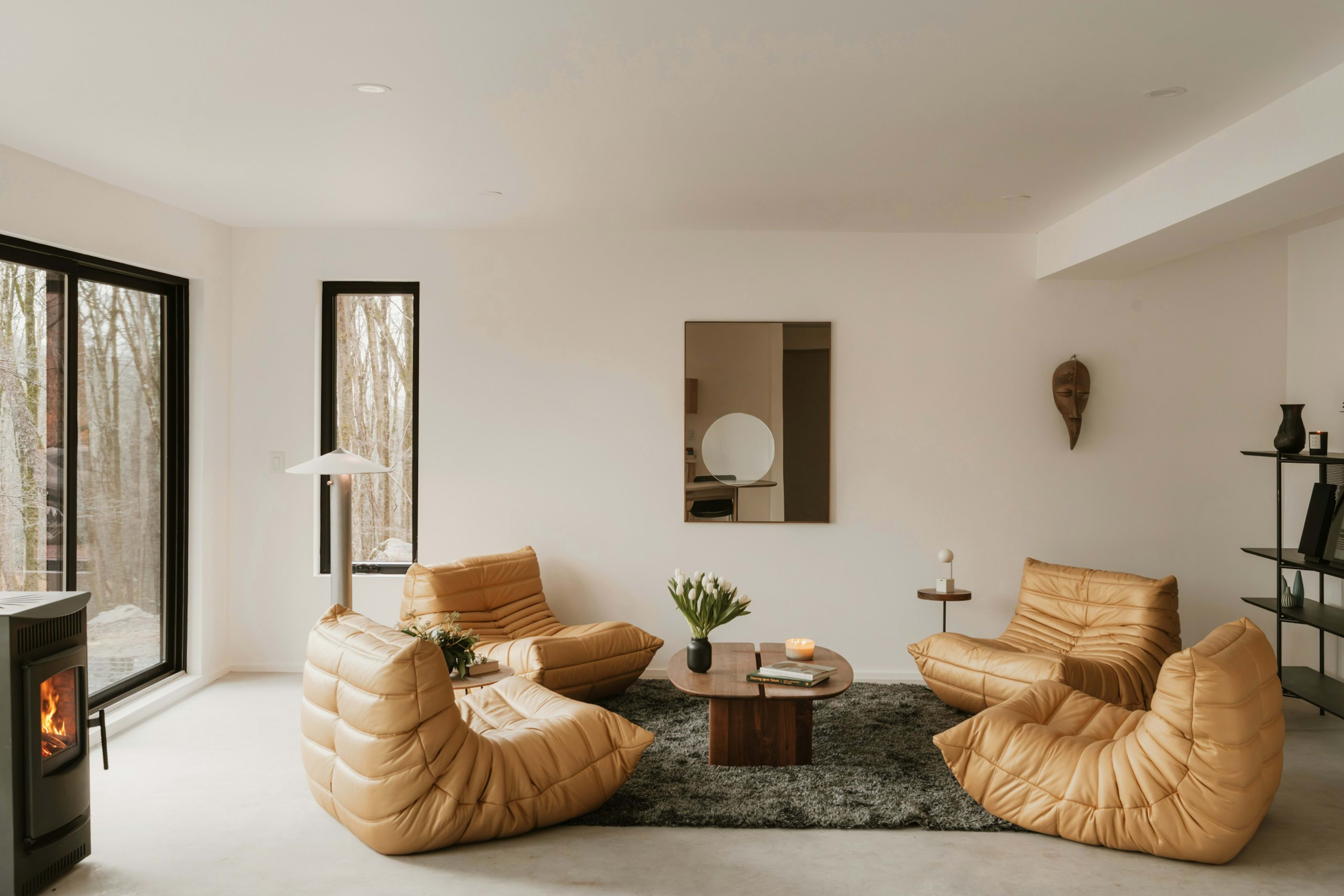 A warm, styled living room