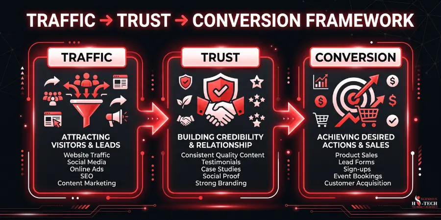 The Traffic → Trust → Conversion Framework