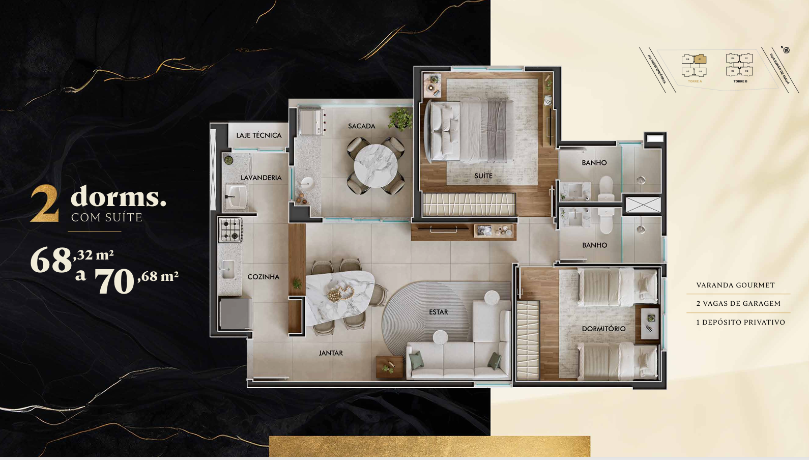 Planta 2 Dormitórios