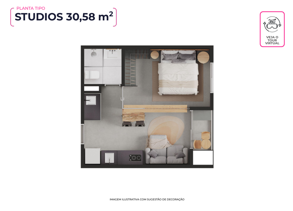 Studio 30,58m²