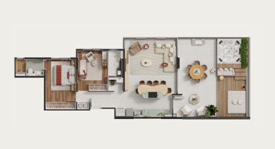 Planta garden 116,62 m²