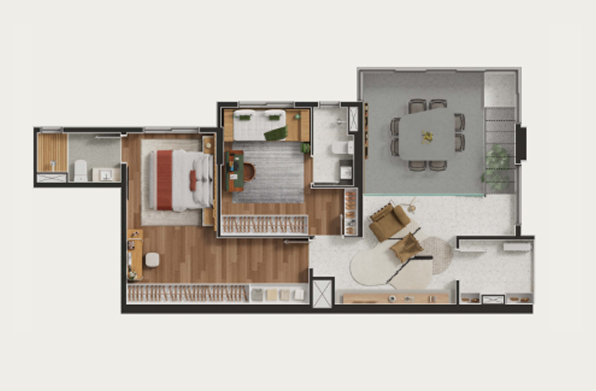 Planta duplex superior opção 1