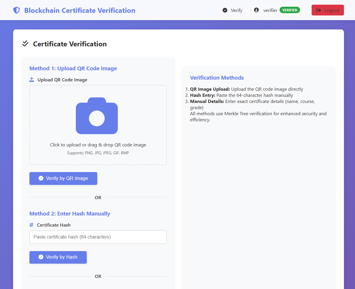 Blockchain Certificate Verification