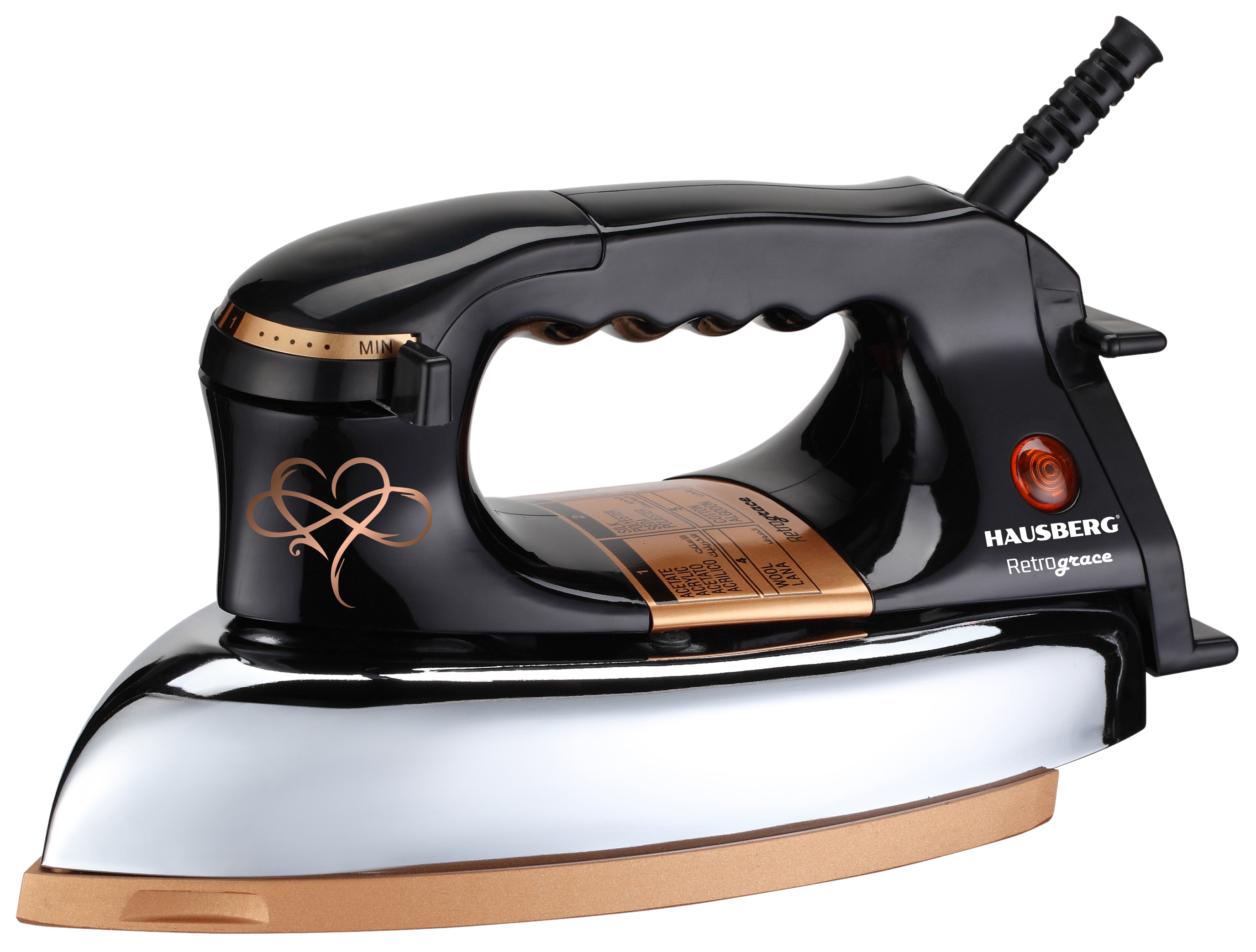 ELECTRIC RETRO IRON W/CAST SOLE PLATE
