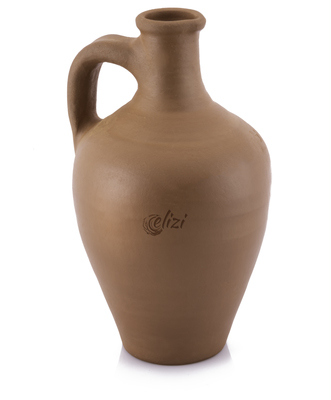 CLAY PITCHER WITH HANDLE HANDMADE BIG