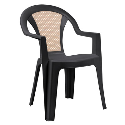 PRIMA WICKER CHAIR ANTHRACITE GREY BEIGE