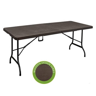 FOLDING TABLE WITH RATTAN DESIGN 